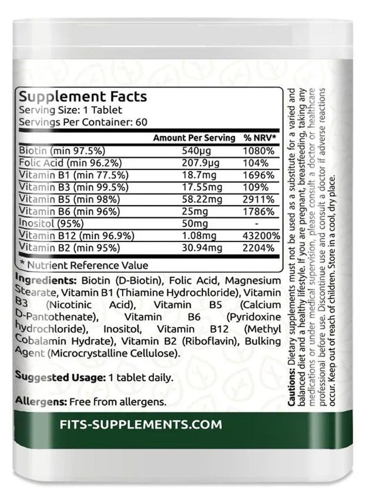 Complexe de vitamines B fort, 60 comprimés Image du produit 