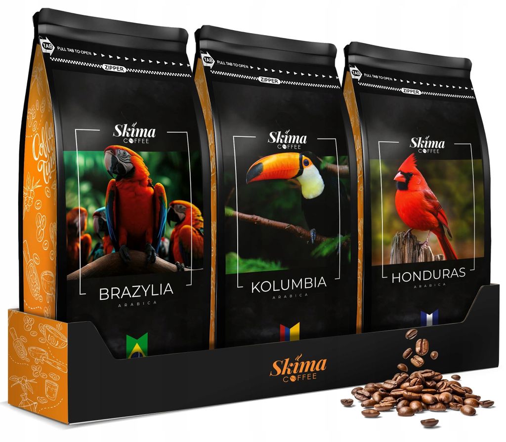 Café en grano, 3 paquetes de 1 kg cada uno, mezcla de Imagen del producto 