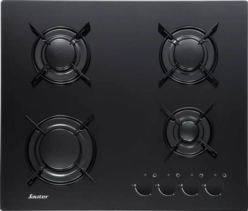 Table de cuisson gaz Sauter SPG3465B noir - Nettoyage facile 4 feux
