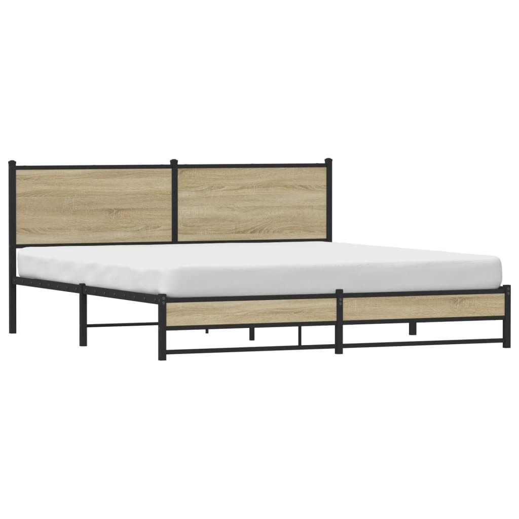 vidaXL Kovová postel bez matrace Sonoma dub 180x200 cm Obrázek produktu 