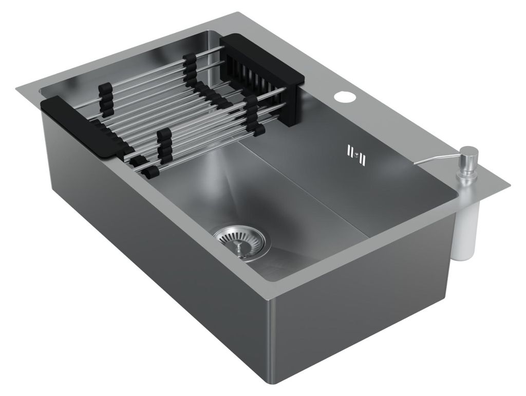 HAGO24 Einbauspüle 68x45cm Edelstahl Küchenspüle Spülbecken Produktbild 