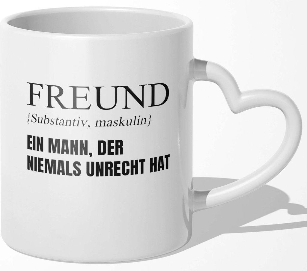 22Feels Freund Geschenk Jahrestag Tasse für Ihn Valentinstag Männer 1 Jahr Weihnachten Geburtstag Kaffeetasse Beziehung Liebe Paar (Herzhenkel We...
