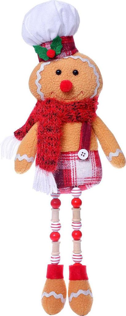 Große Weihnachtspuppe, Plüsch-Lebkuchenmann, Junge und Mädchen mit Kochmütze und Schleife, Fensterdekoration für Weihnachten