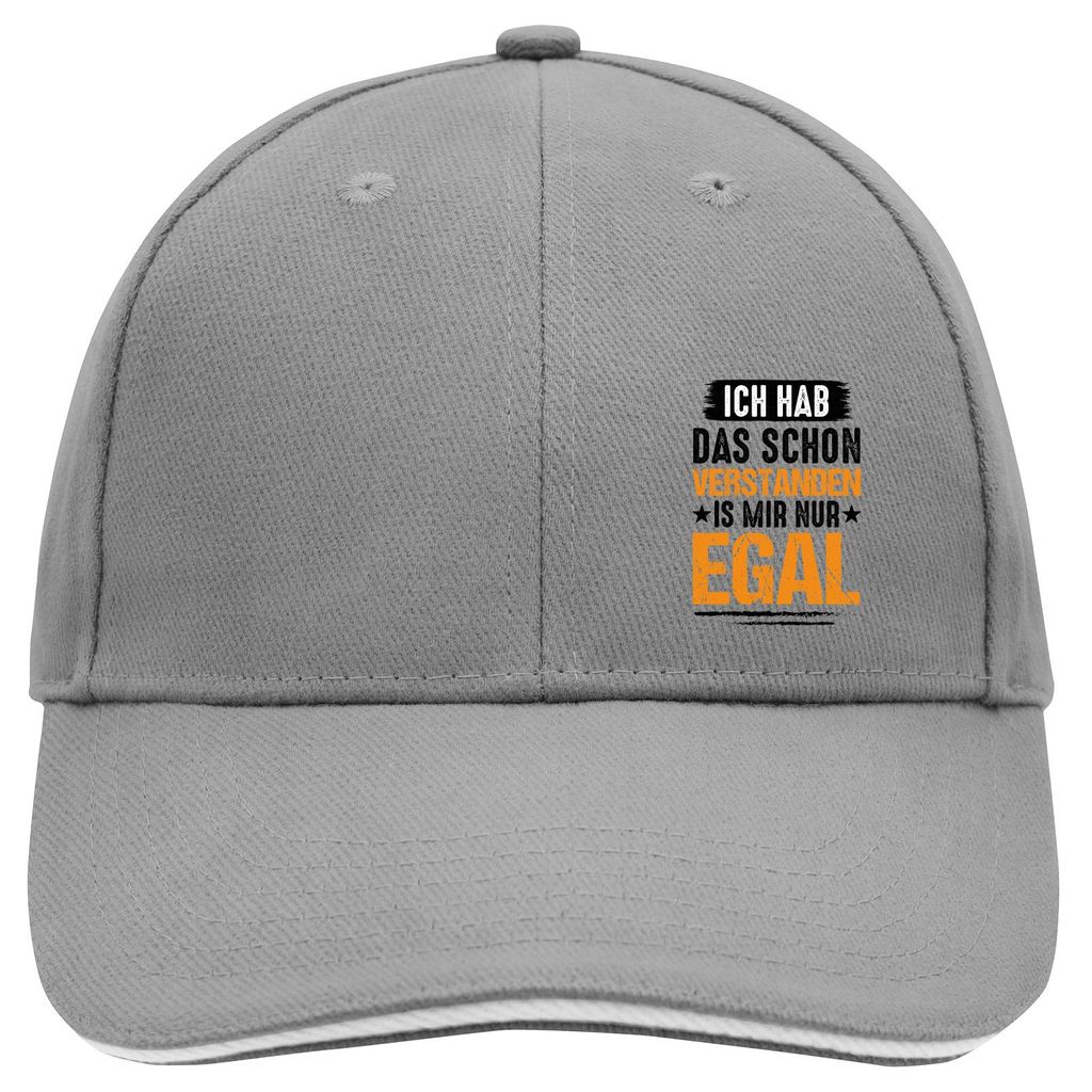 Huuraa Cappy Mütze Hab das schon verstanden ist mir nur egal Dark Grey/White Baumwolle 6-Panel Kappe Geschenkidee