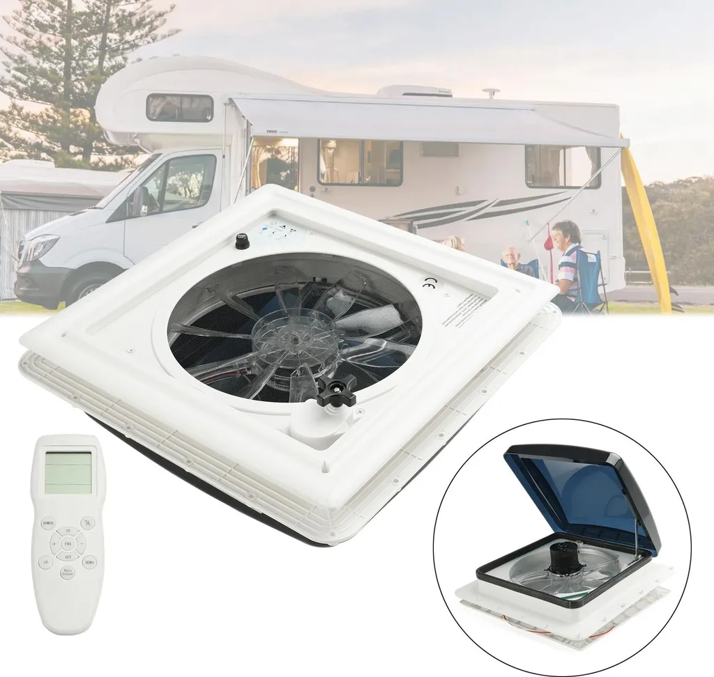 Ventilateur de toit RV 12V 20W avec 10 vitesses pour camping-car 40x40cm - 2