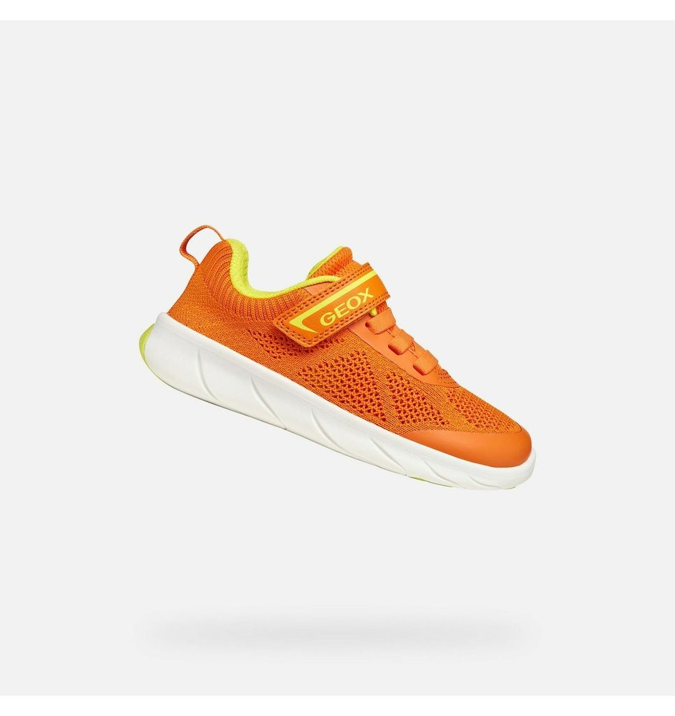 Geox Orangefarbene Barfuß-Sneaker für Jungen, Laufschuh 30