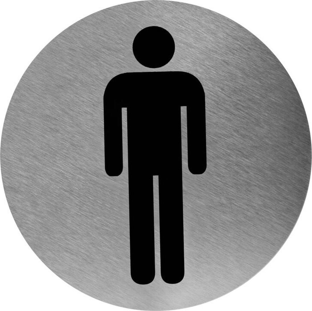 Mediclinics Piktogramm rund Edelstahl zur Wandmontage Abbildung Mann