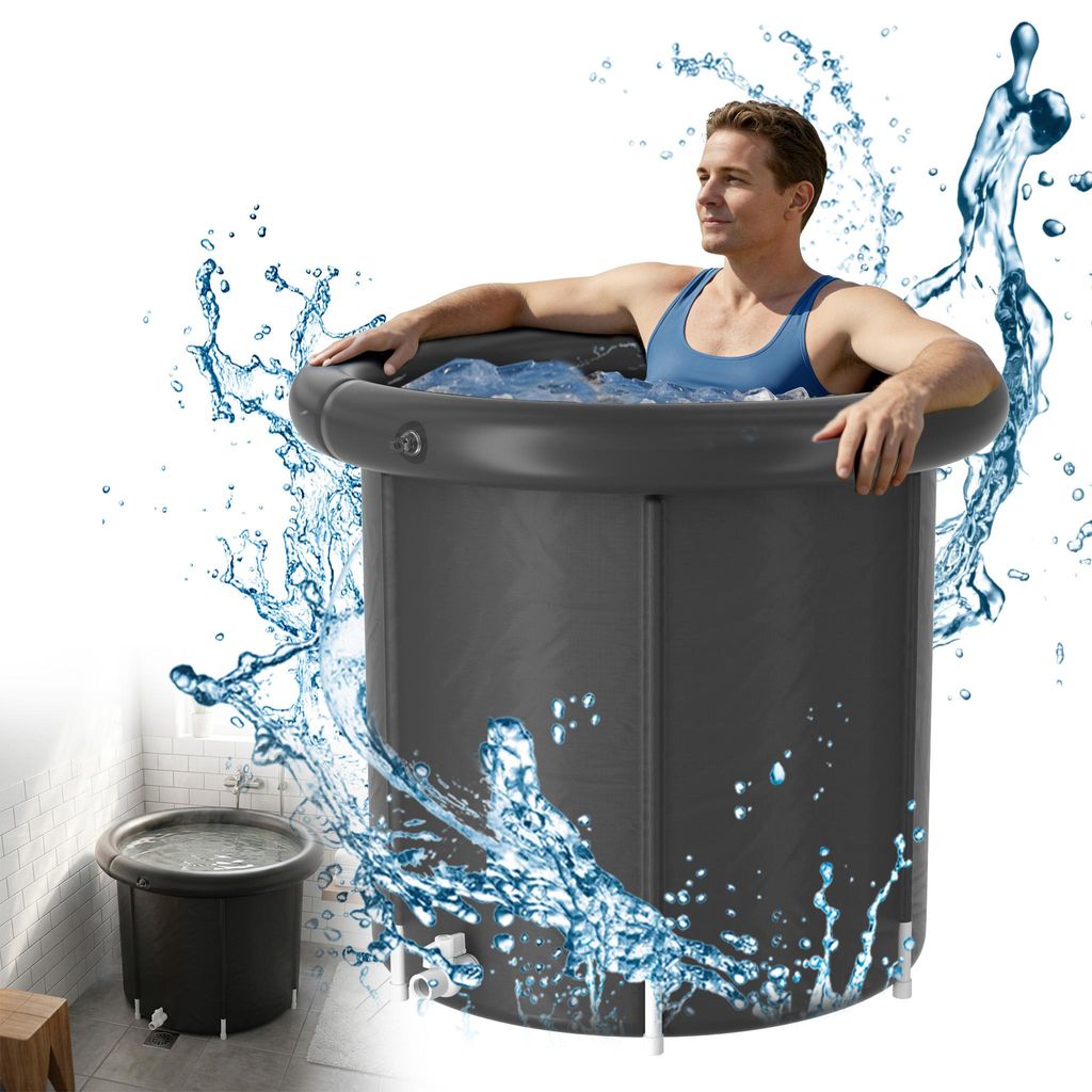 CEEDIR Ovale Eisbad-Tonne, Mehrschichtige Tragbare Outdoor Ice Bath Badewanne für Mobile Eisbäder & Erholung