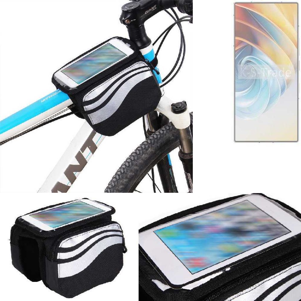 K-S-Trade Rahmentasche Fahrrad-Halterung kompatibel mit Nubia Z60 Ultra Leading Version Rahmenhalterung Fahrrad Handyhalterung Fahrradtasche Handy