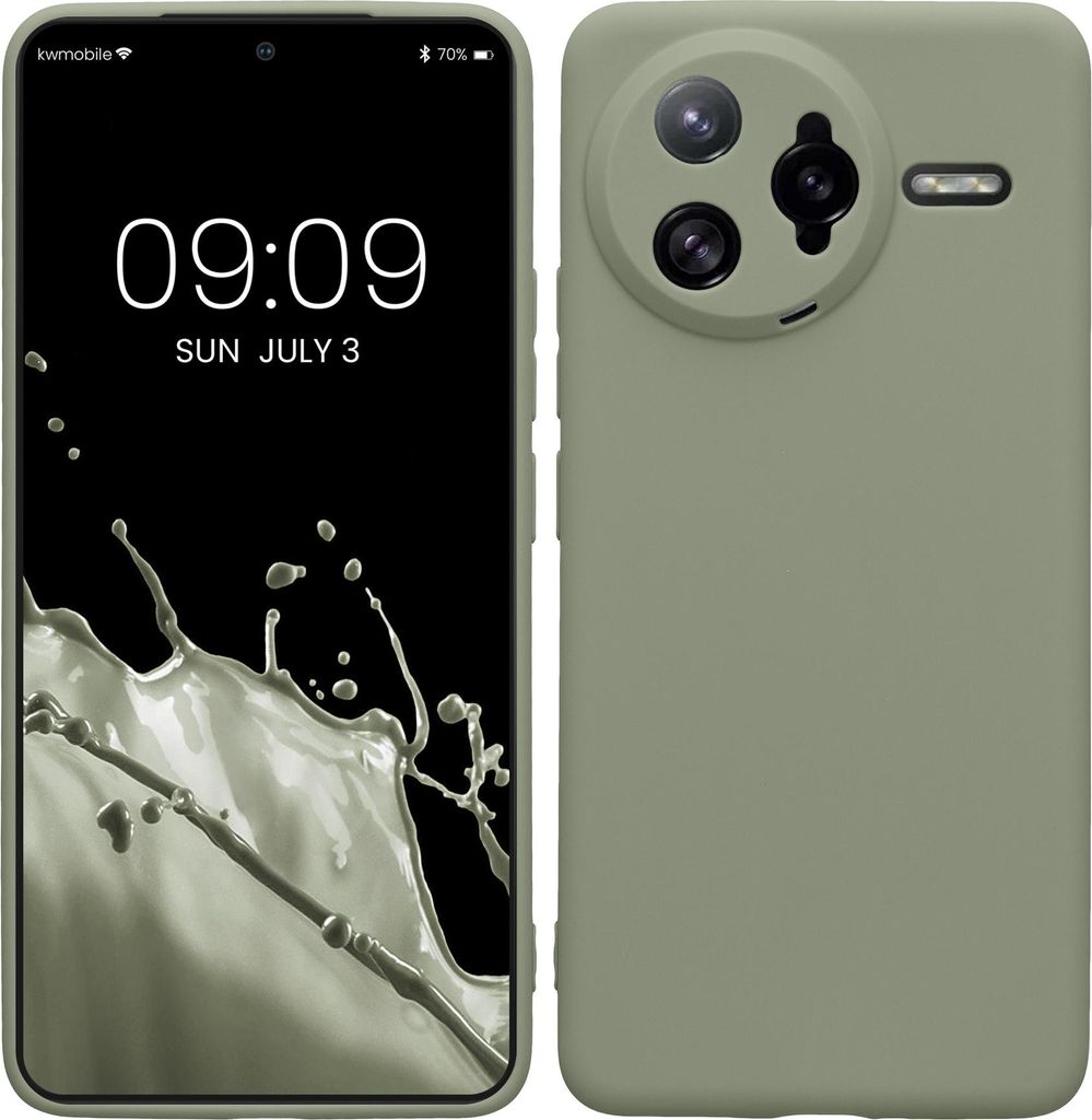 kwmobile Handyhülle kompatibel mit Xiaomi Poco F7 Ultra Hülle - Handy Case aus weichem Silikon in Graugrün