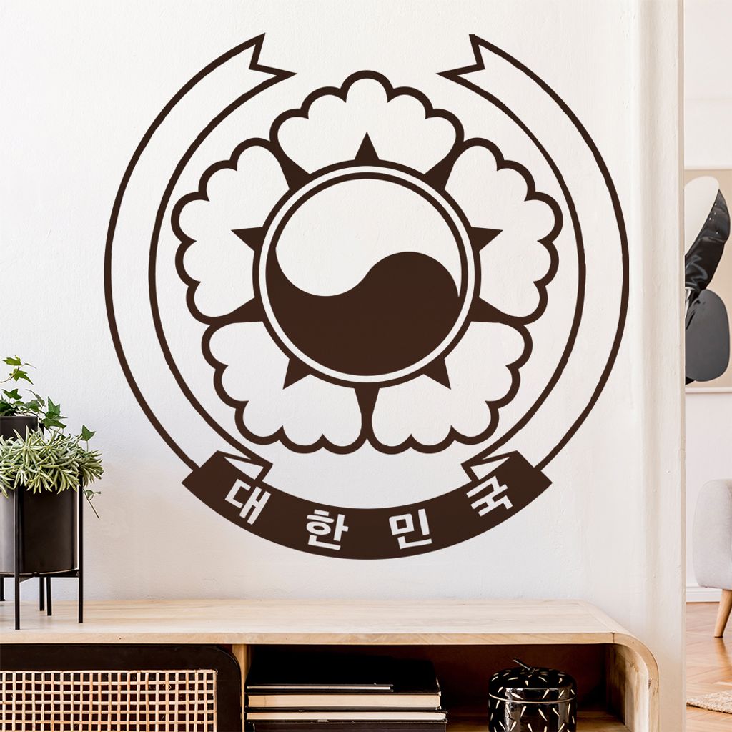 Südkorea Wappen Wandtattoo Wandaufkleber Wall Sticker - Dekoration, Küche, Wohnzimmer, Schlafzimmer, Badezimmer