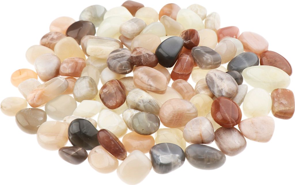 NKlaus 500g Edel Mondstein multicolor 15 - 25 mm Heilsteine Mineralstein Adulareszenz 14682