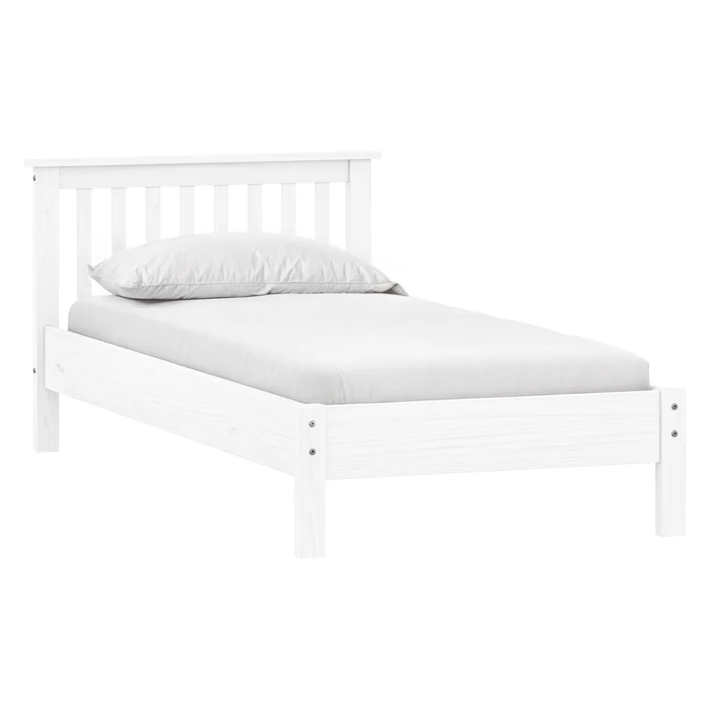 Lit d'appoint 90x200 cm pour petite chambre avec cadre en bois blanc