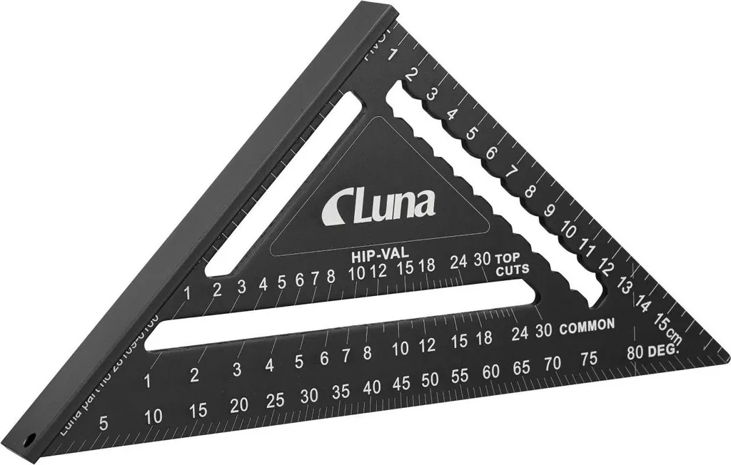 Equerre de menuisier Luna 175 mm en aluminium pour traçages d'angles