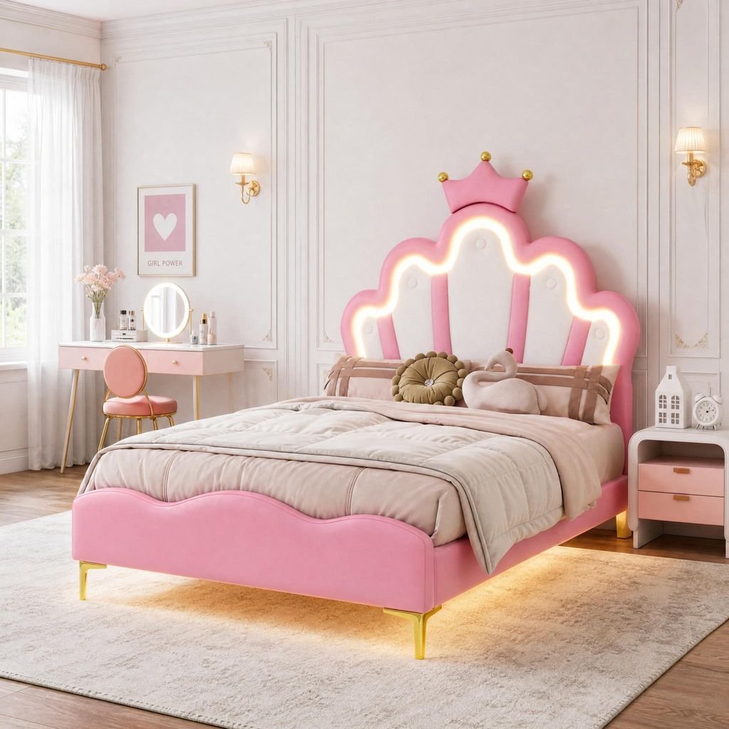 Lit matelassé 90x200 cm avec sommier à lattes, lit pour Image du produit 