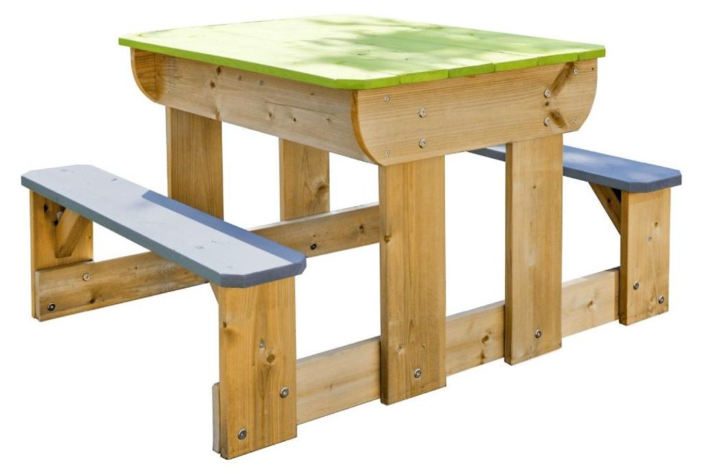 Wendi Toys Holz Kindersitzgruppe & Matschtisch Esel Natur Produktbild 