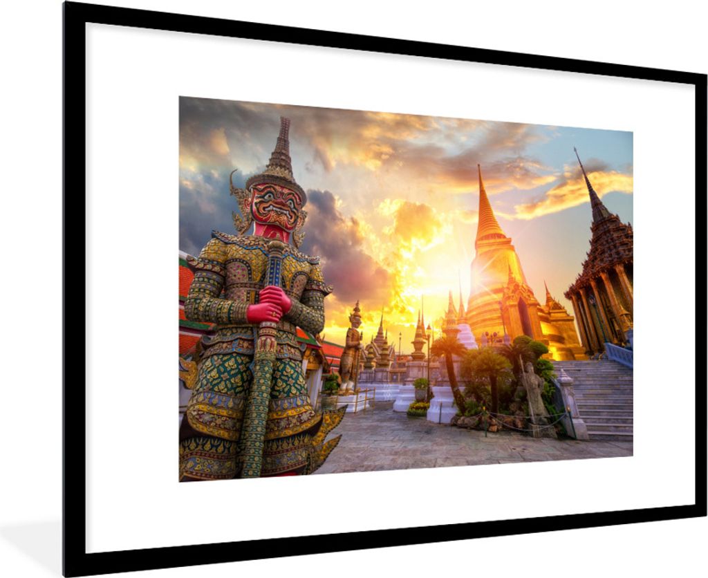 MuchoWow® Gerahmtes Poster Thailand - Statue - Sonne 90x60 Produktbild 