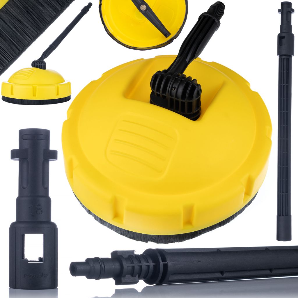 Rosfix T-Racer Würfelwaschbürste für Kärcher Hochdruckreiniger + 10m Click-Click Hochdruckschlauch für Kärcher Hochdruckreiniger
