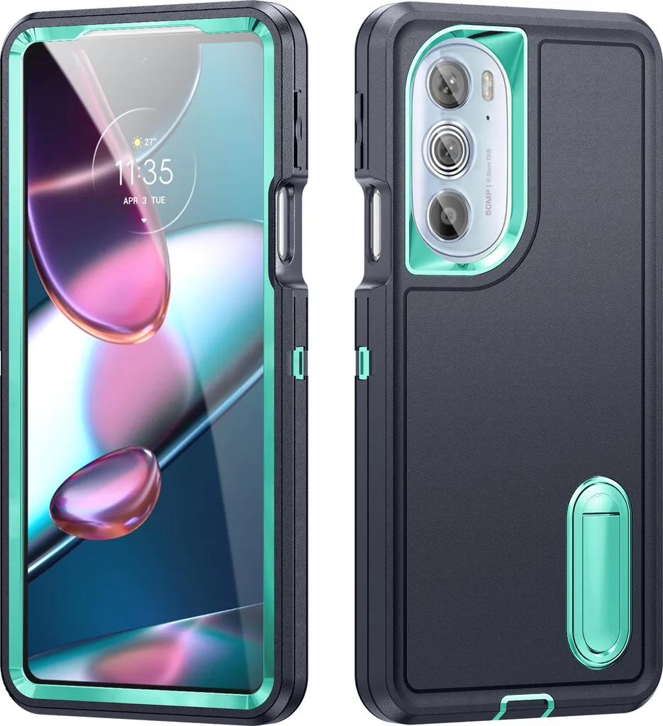 SEAHAI Custodia Motorola Edge 30 Fusion - Protettiva Antiurto Militare Con Fodera In Microfibra - Blu