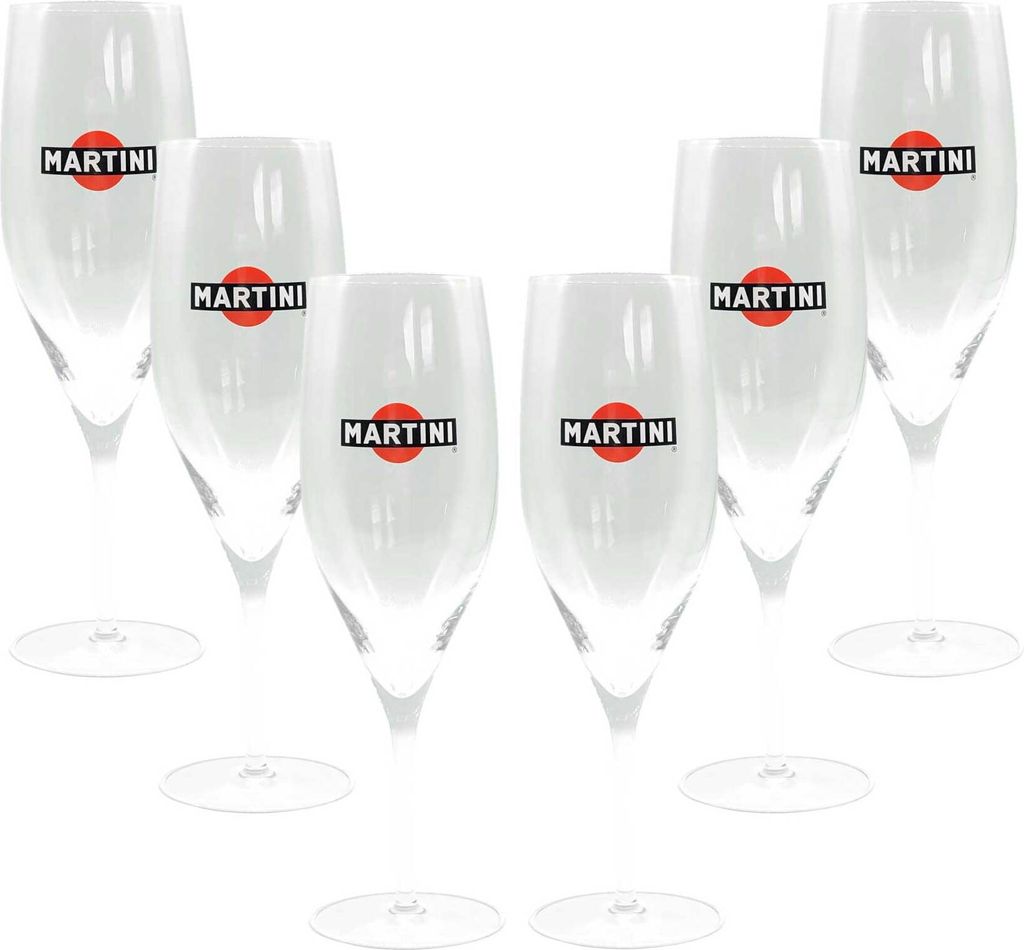 Martini Prosecco Glas Flöten Gläser Set - 6x Sekt glas