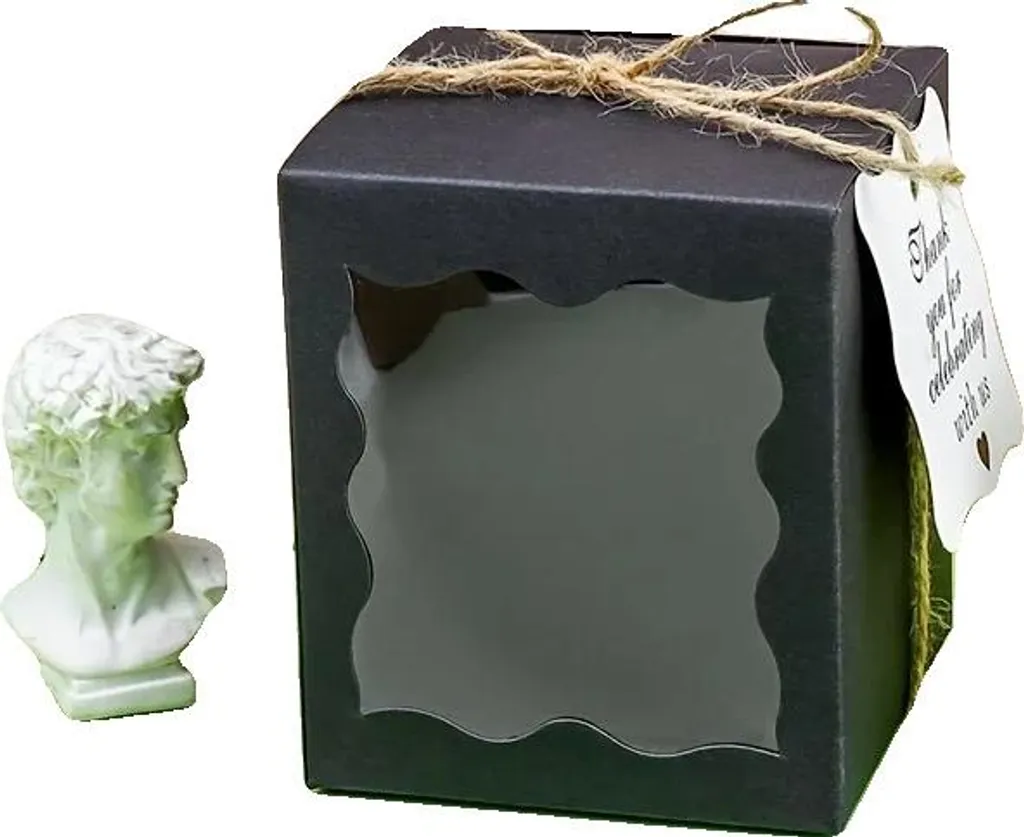 Packaging Candele Professionale Nero Opaco 8.5x8.5x10cm con Finestra