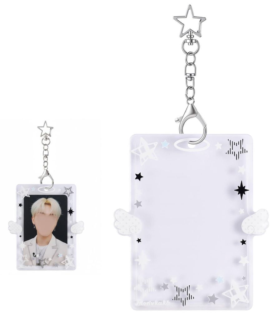 Fotokartenhalter, Schlüsselanhänger mit Fotokartenhalter, niedlicher Fotokartenhalter aus Acryl, transparenter Schlüsselanhänger mit 10 cm Foto...