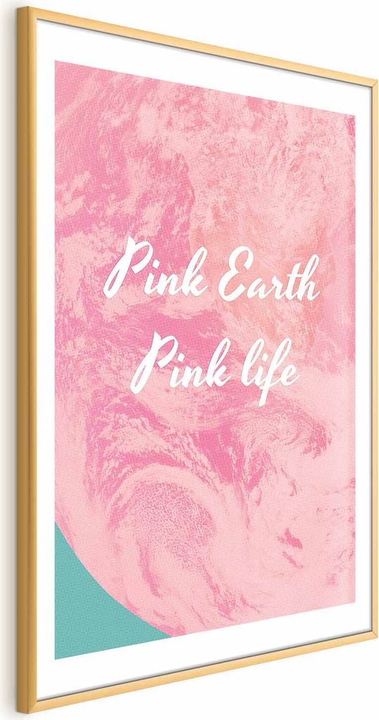 Posterpapier Poster - Pink Earth, Pink Life 21x30 cm Text m-C-0324-ao-a