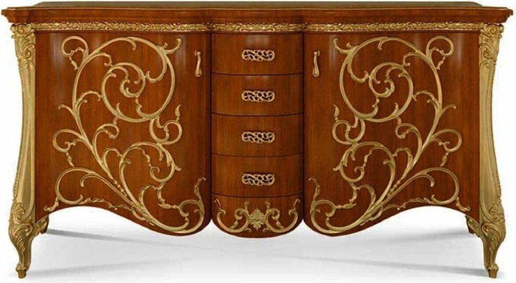 Casa Padrino Luxus Barock Sideboard Braun / Gold 227 cm -  Produktbild 