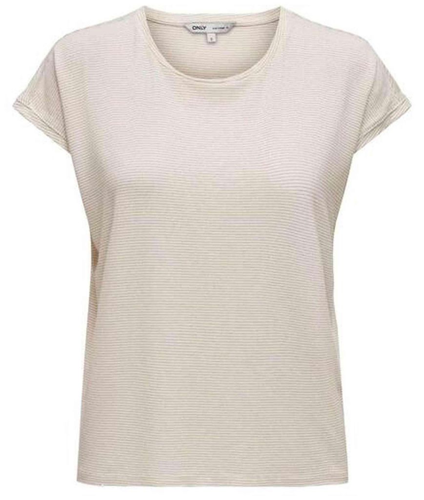 ONLY Modisches T-Shirt mit Glitzer Naht Rundhals Größe: XL