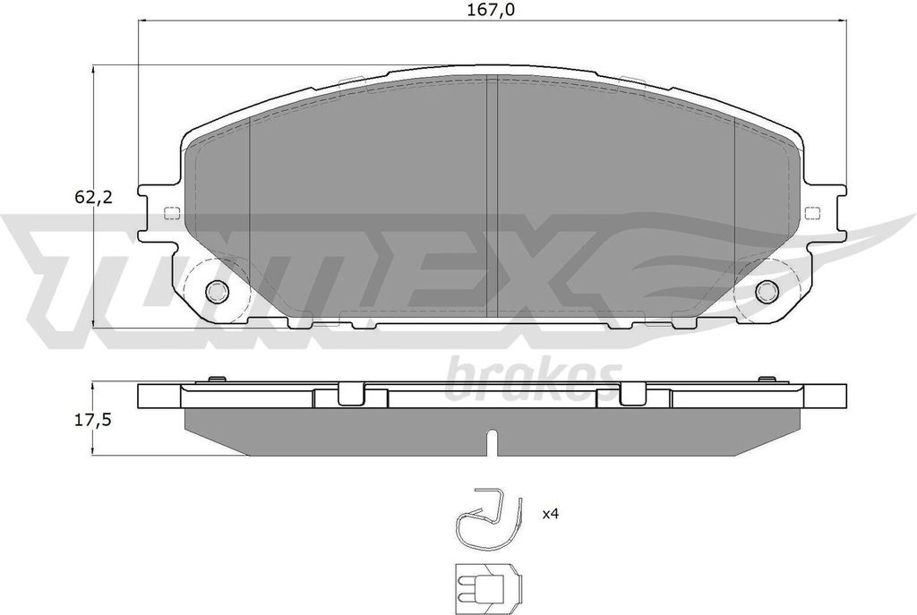 TOMEX brakes Bremsbeläge Satz Vorne Bremsklötze für JEEP CHEROKEE (KL) TX 18-80