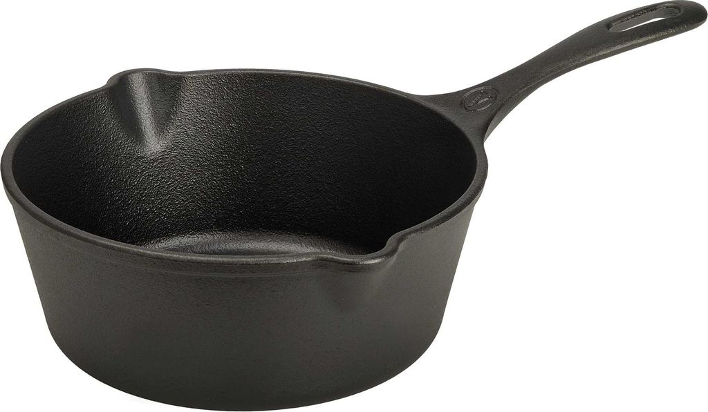 Victoria 37819 Tiefe Gusseisenpfanne Emaillierte Induction 20cm, Cast Iron Skillet ohne PTFE Schwarz