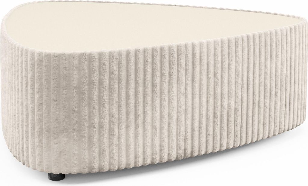 Masseno Polster-Couchtisch LINEO 89 cm Kaffetisch für Wohnzimmer Sofatisch Wohnzimmertisch Ecru