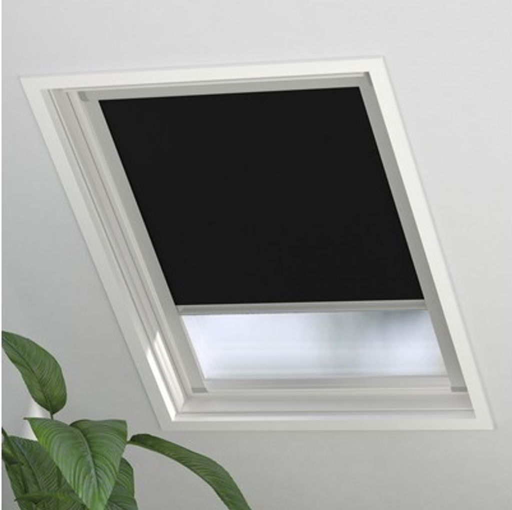 Dachfenster Verdunkelungsrollo geeignet für Velux Fenstergröße MK06 schwarz 61,3x99,5 cm