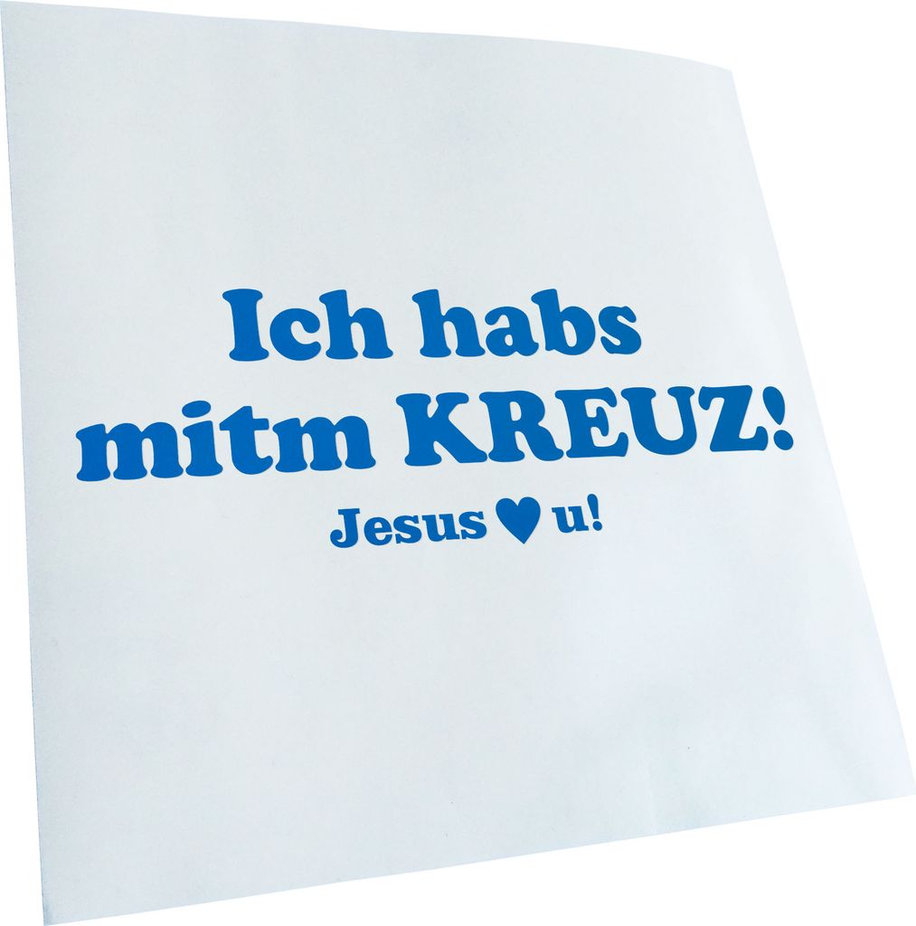 Kiwistar - Autoaufkleber - Ich hab Kreuz - Jesus Love u Heckscheibenaufkleber - Aufkleber für Auto Kfz Fahrrad, LKW, Truck Mofa