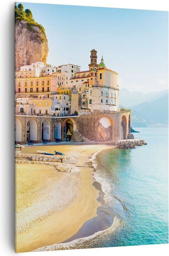 Bild auf Leinwand - Leinwandbild - Einteilig - Küste Amalfi Italien - 70x100cm - Wand Bild - Wanddeko - Wandbilder - Leinwanddruck - Wanddekoratio...