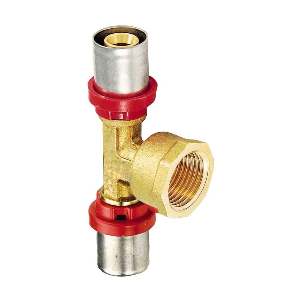 Pipetec Press-T-Stück für Alu-Verbundrohr 20 x 2 mm - 1/2" IG - 20 x 2 mm : 20 x 2 - 1/2 Zoll - 20 x 2 mm Größe: 20 x 2 - 1/2 Zoll - 20 x 2 mm