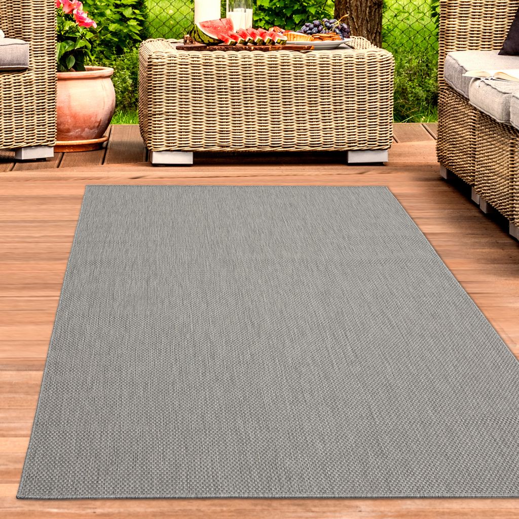 Sisal Flachgewebeteppich In- & Outdoor Unidesign in grau Größe - 120 x 170 cm
