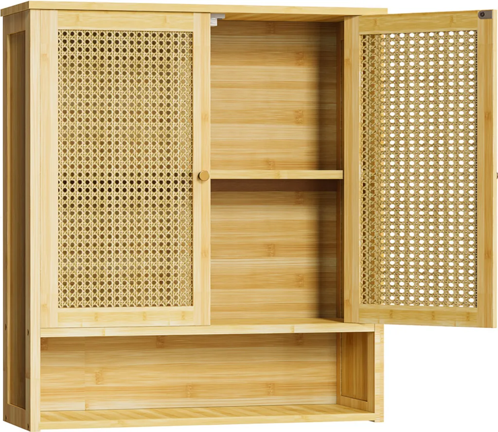 Armadietto Pensile Wisfor in Bambù: Mobile da Bagno Design Scandinavo - 8