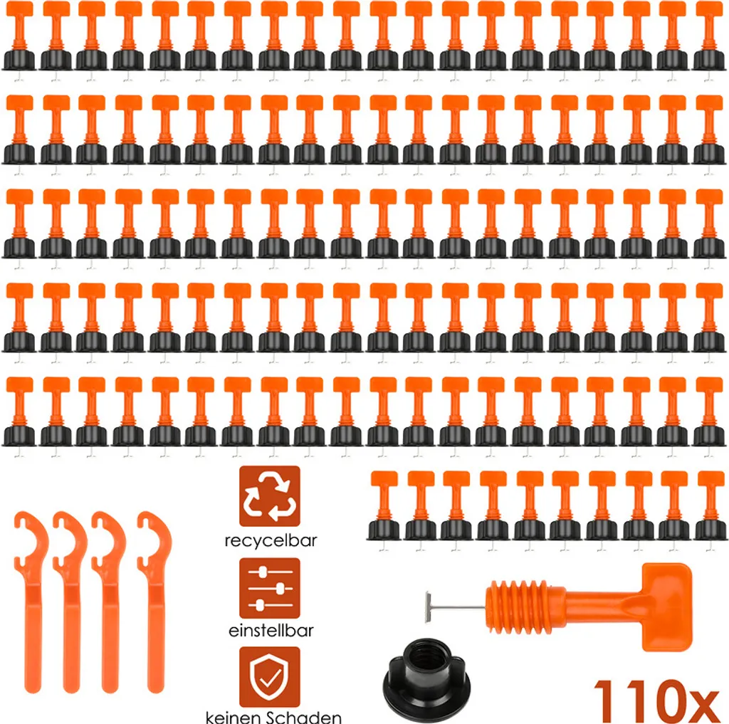 Yakimz 110 Pezzi Sistema Livellamento Piastrelle Riutilizzabile con Chiave