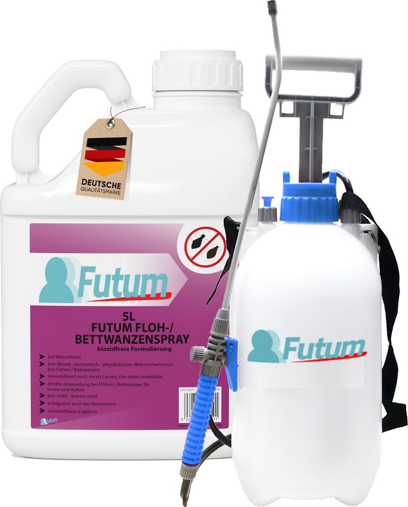 Futum 5L + Sprüher Biozidfreies Bettwanzen Spray Floh Produktbild 