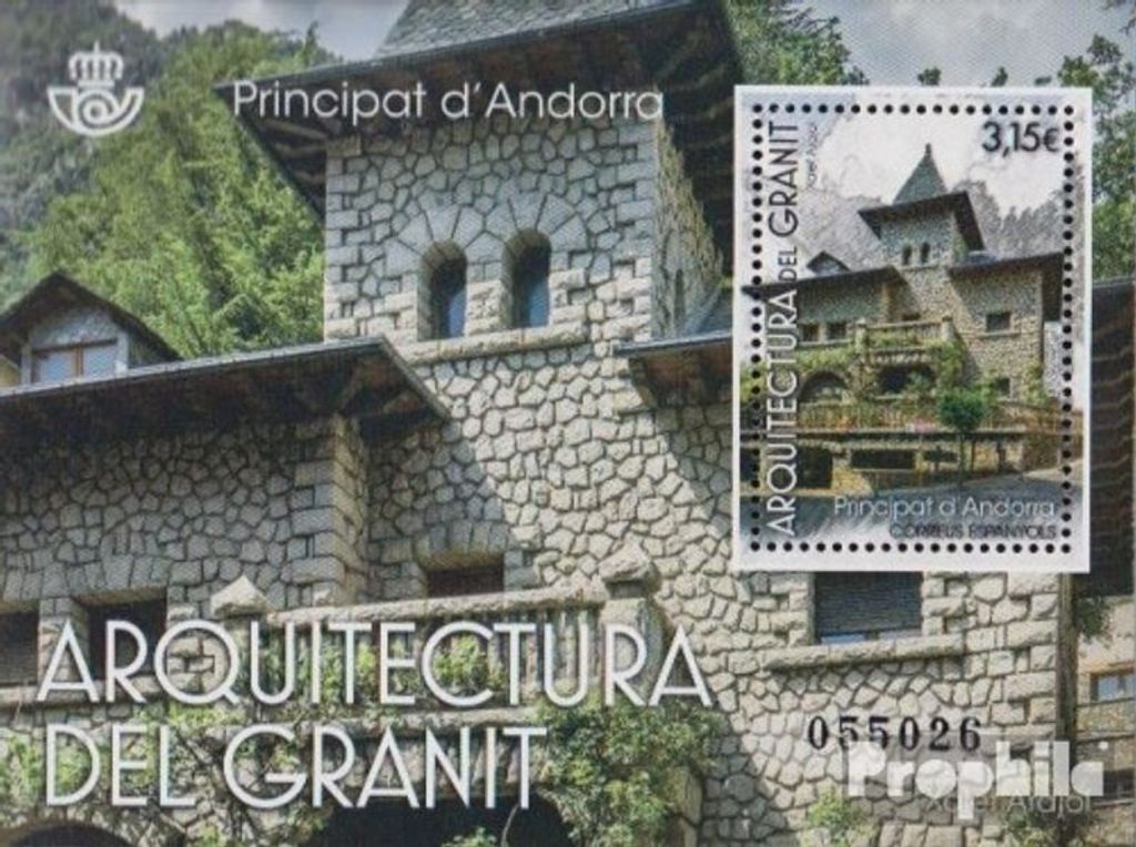 Briefmarken Andorra - Spanische Post 2017 Mi Block14 (kompl.Ausg.) postfrisch Granitgebäude