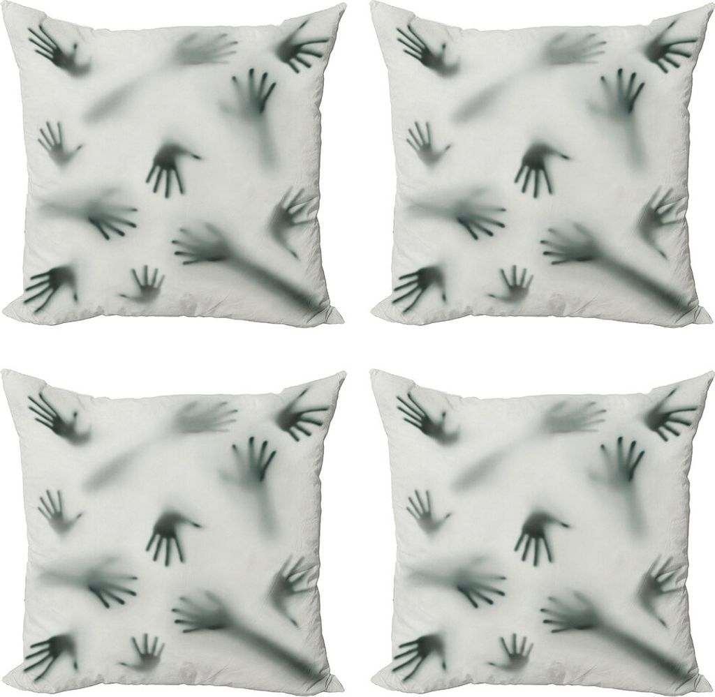 ABAKUHAUS Horror Haus Kissenbezug Set (4 Stück), Geist Alien Geist, Moderner Doppelseitiger Digitaldruck, 40 cm x 40 cm, Smaragd
