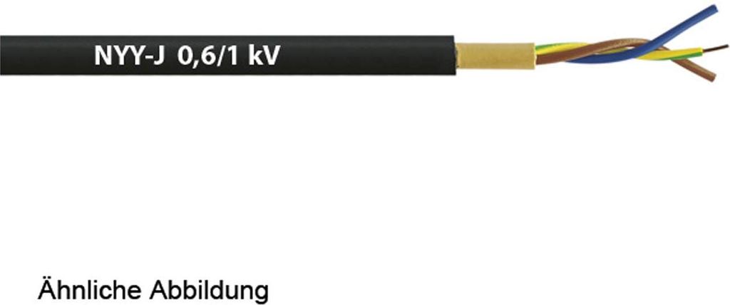 HELU KABEL NYY-J re 0,6/1kV 3x1,5mm² Erdkabel AD 11,5mm Nennspannung Uo/U 600V/1000V - 1 Meter