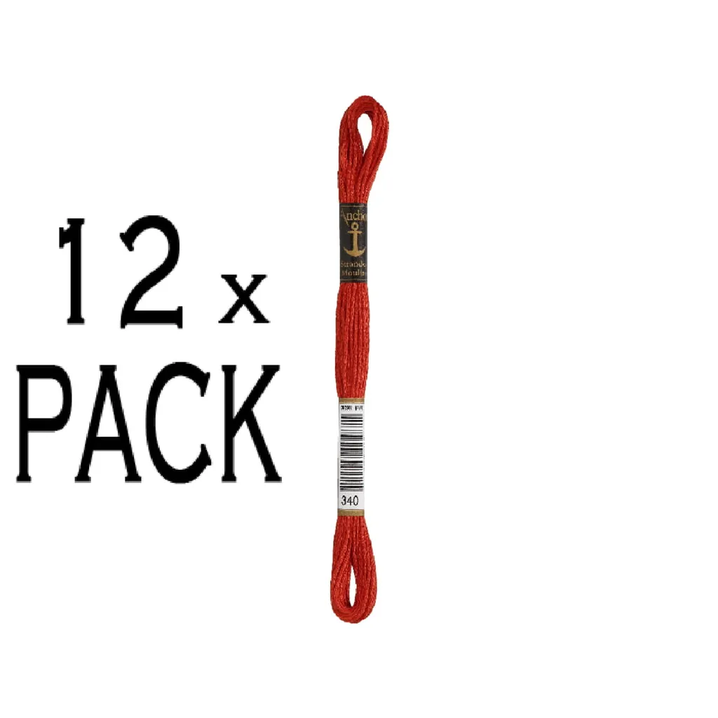 Filo Ricamo Anchor Sticktwist 8m Rosso 340 - Confezione Risparmio 12x