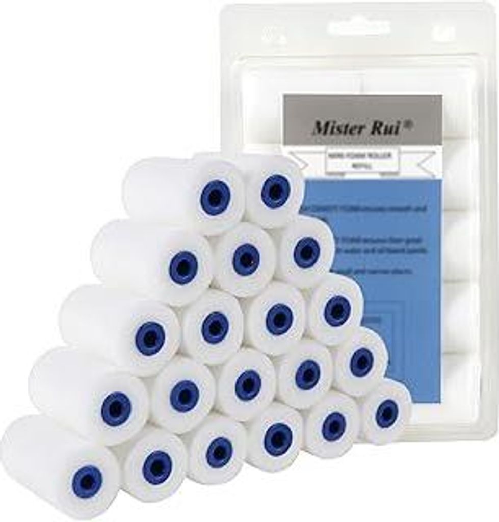 Mister Rui Farbroller Set Klein, Farbroller Klein 5cm, Schaumstoff Farbroller, 2 Zoll Lackierwalze, Mini Farbroller für Möbel Malerei und Renovie...