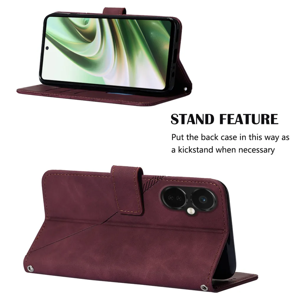 ebestStar - Cover per OnePlus 9, Custodia Libro Protezione Portafoglio, Pelle PU Porta Carte, Nero/Rosso