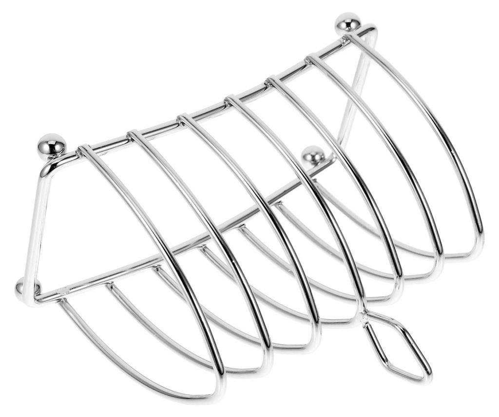 Edelstahl-Toasthalter mit stabilem Design für 6 Scheiben – Praktische Brotablage für Frühstückstisch und täglichen Gebrauch in Silber