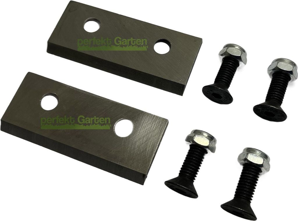 2X Häckslermesser Klinge 75x32mm Bohrungen 8,5mm Lochabstand 40mm Schneide 75mm