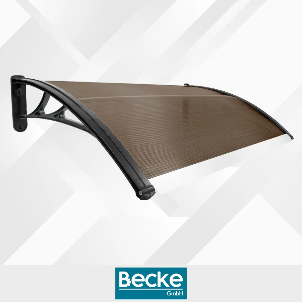 Marquise d'accueil 150x80 polycarbonate brun pour balcon et devanture - 5