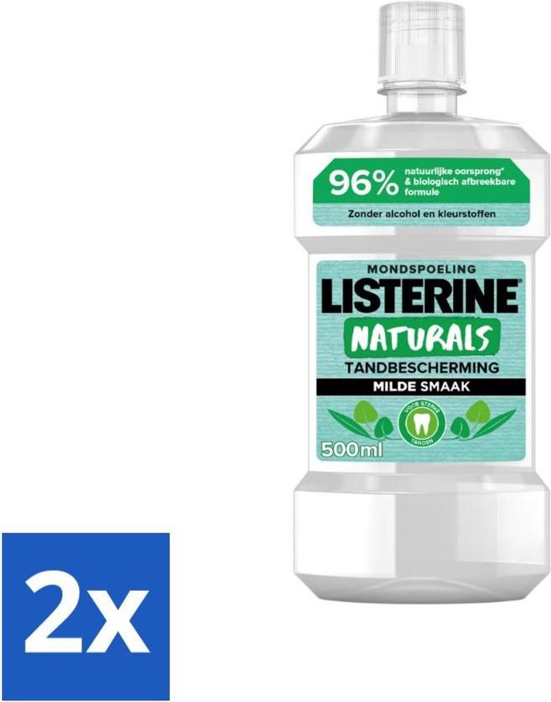 Listerine Naturals Mundspülung Zahnschutz 500 ml - Vorteilspack - 2 Stücke